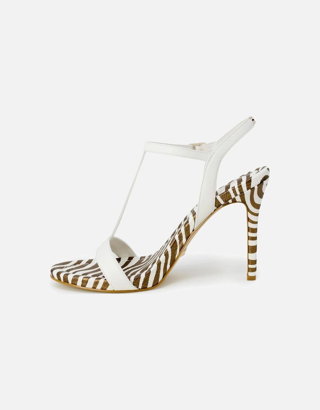 Zebra Print Heel Sandals Style Model Women - White