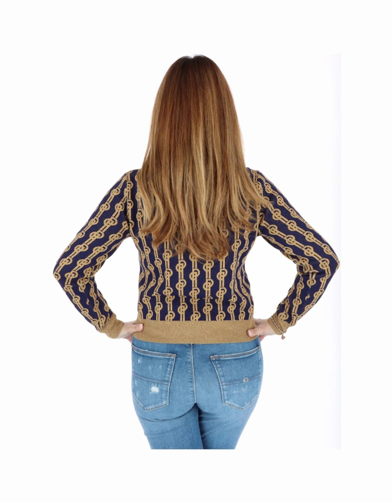 Monogram Knit Sweater Women - Blue Knitwear