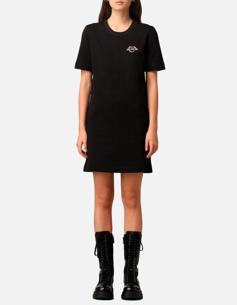 Heart Logo TShirt Dress Short Sleeve Women - Black Dresses