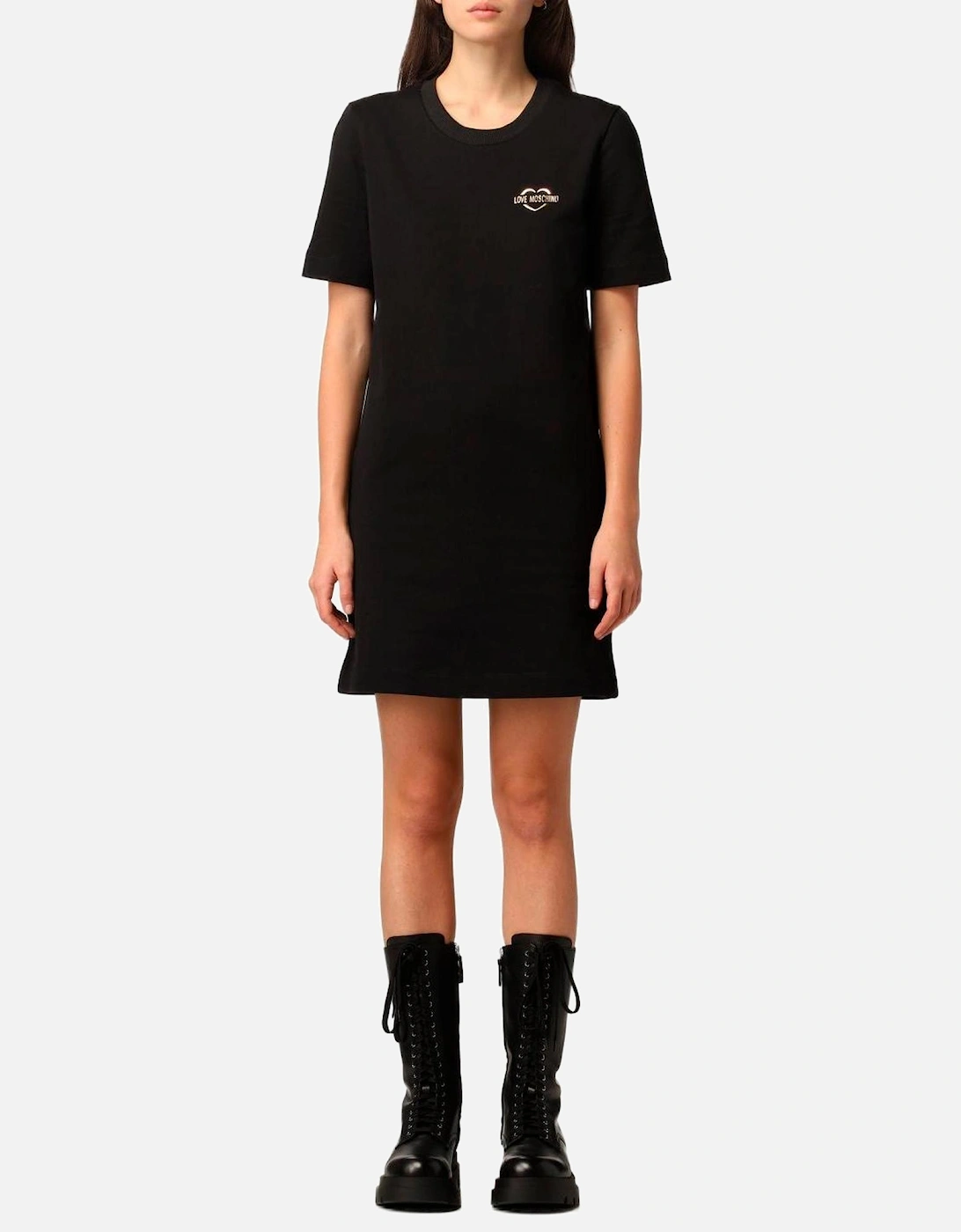 Heart Logo TShirt Dress Short Sleeve Women - Black Dresses, 3 of 2