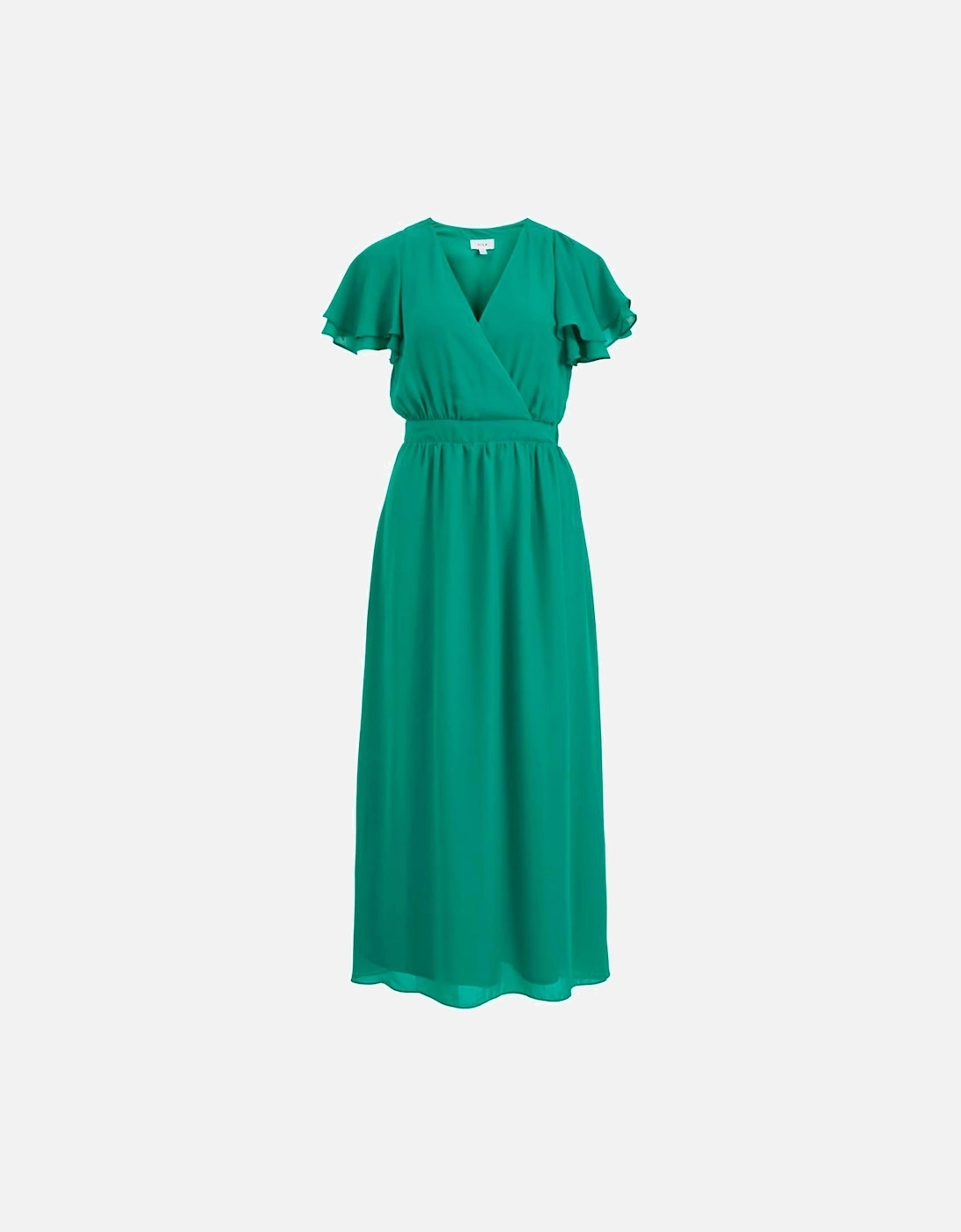 WFJAXA Maxi Dress Flutter Sleeves Women - Green Dresses, 3 of 2