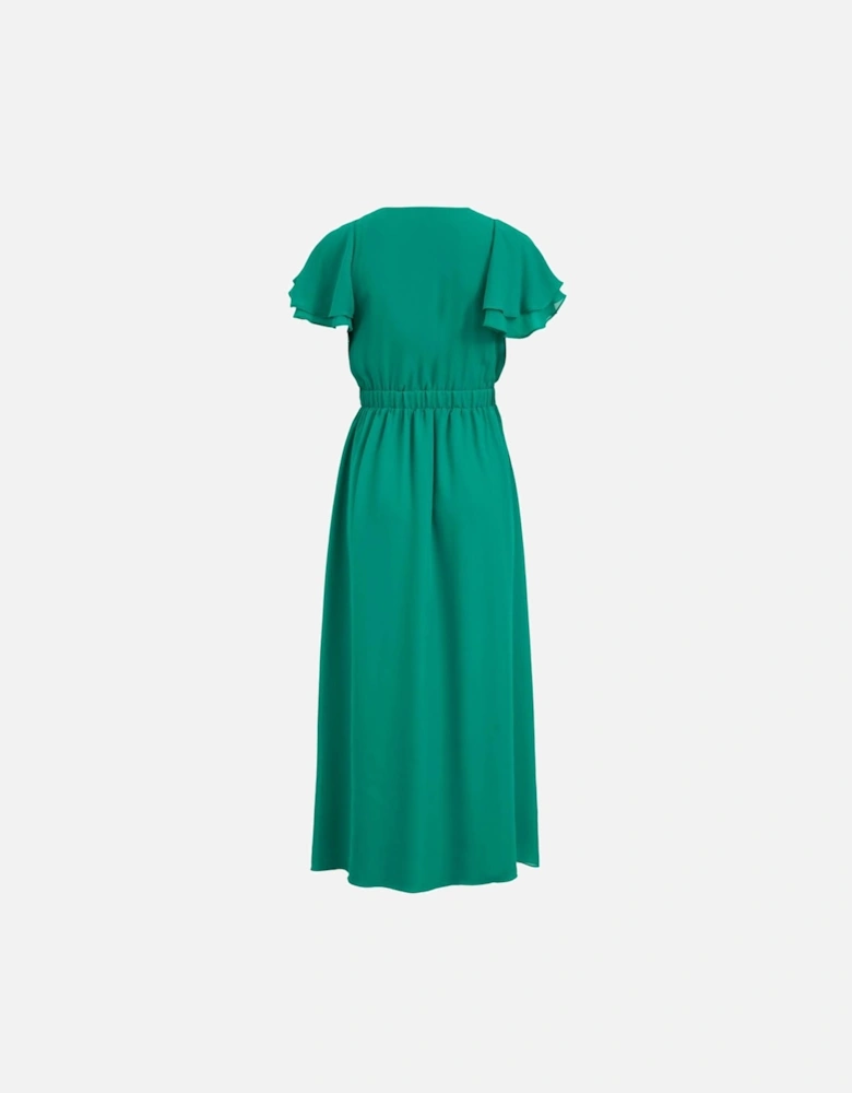 WFJAXA Maxi Dress Flutter Sleeves Women - Green Dresses