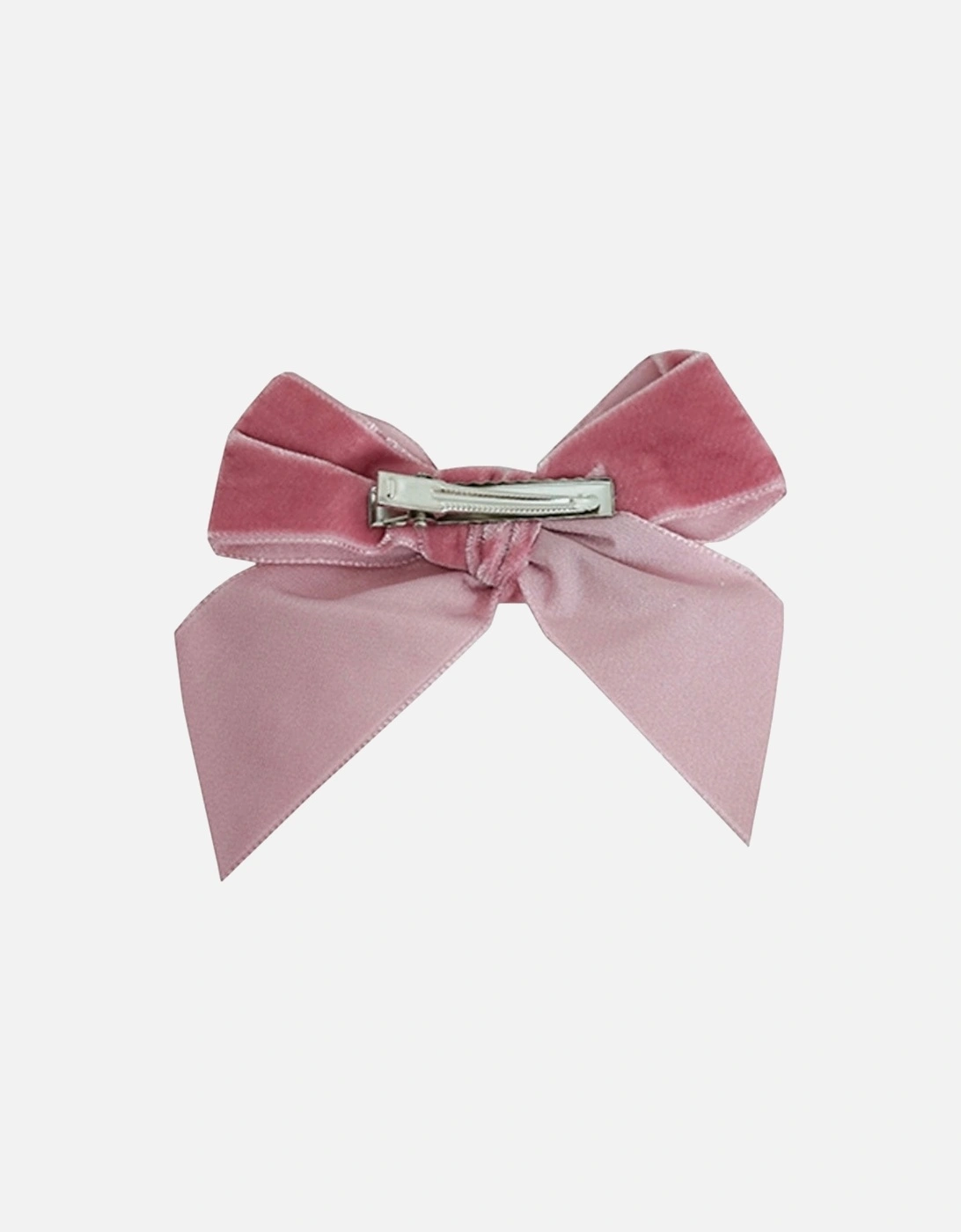 Rose Pink Velvet Bow Clip