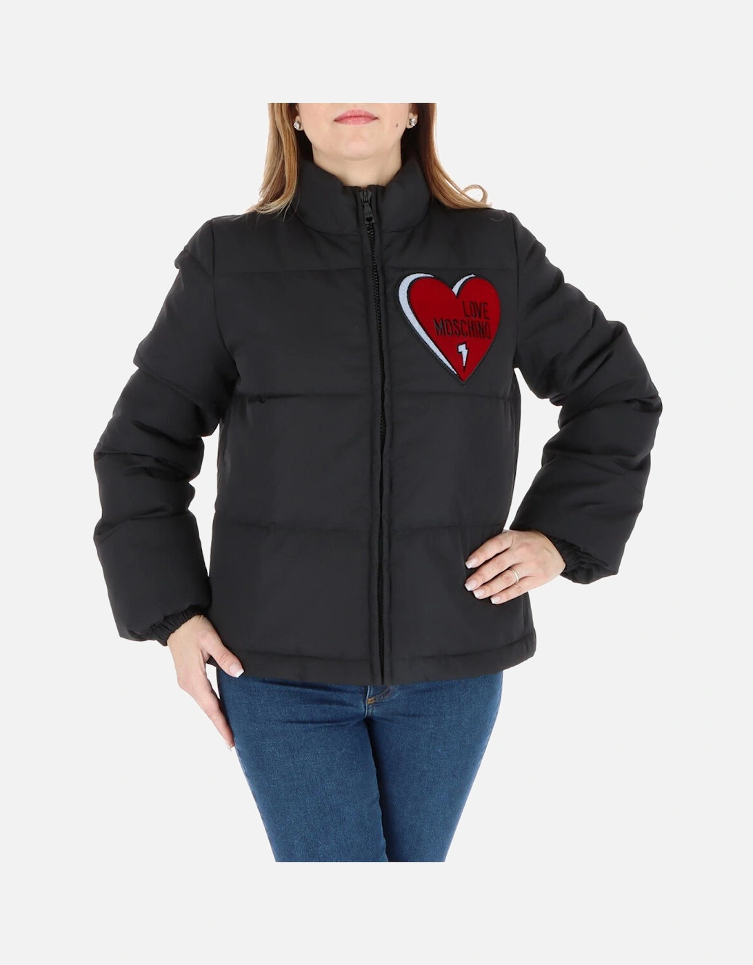Padded JacketHeart PatchLong Sleeve Women - Black Jackets, 4 of 3