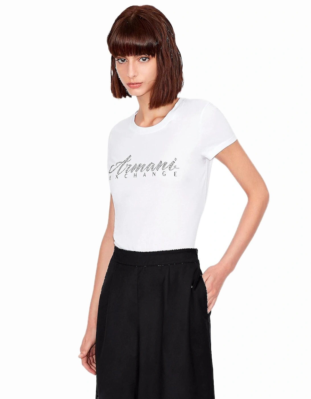 Printed Round Neck Short Sleeve T-Shirt Women - White Shirts, 3 of 2