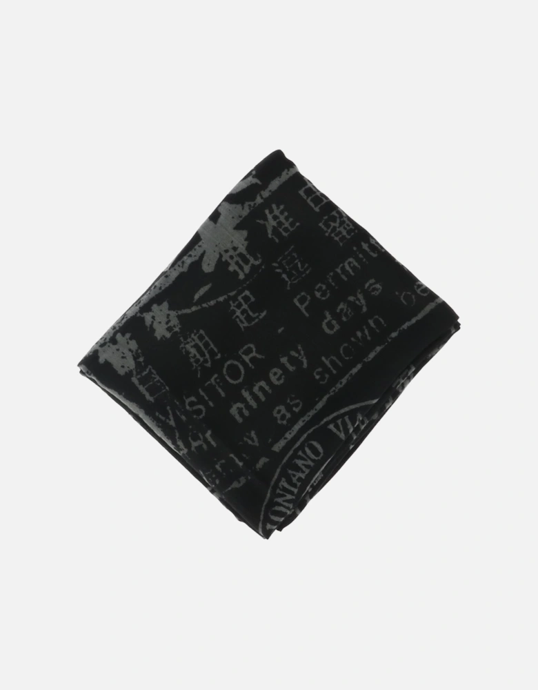 Geo Passport Print Scarf Women - Black Scarves