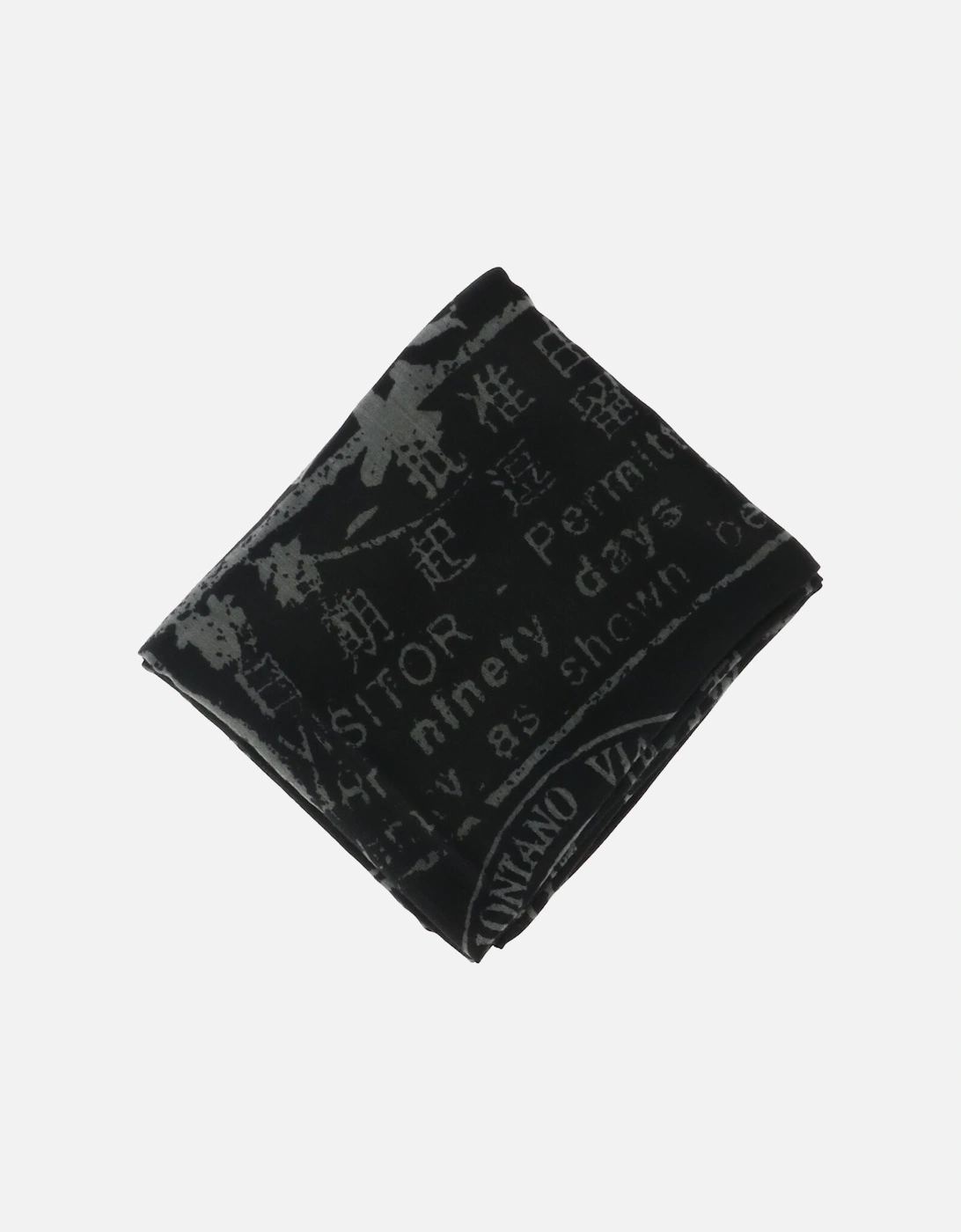 Geo Passport Print Scarf Women - Black Scarves