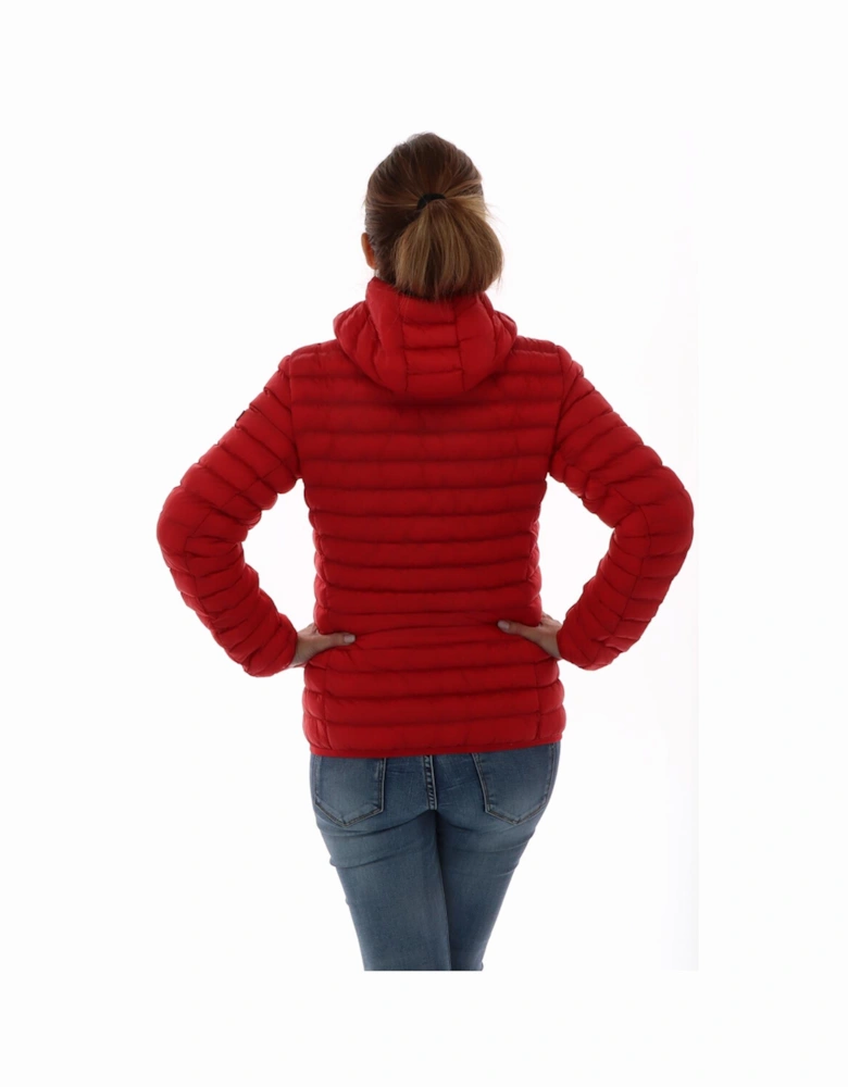 Hooded Zip-Up Jacket with Pockets Women - Red Jackets