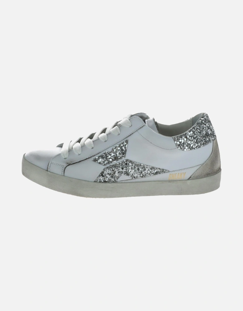 Glitter Detail Sneakers LowTop Style Women - White