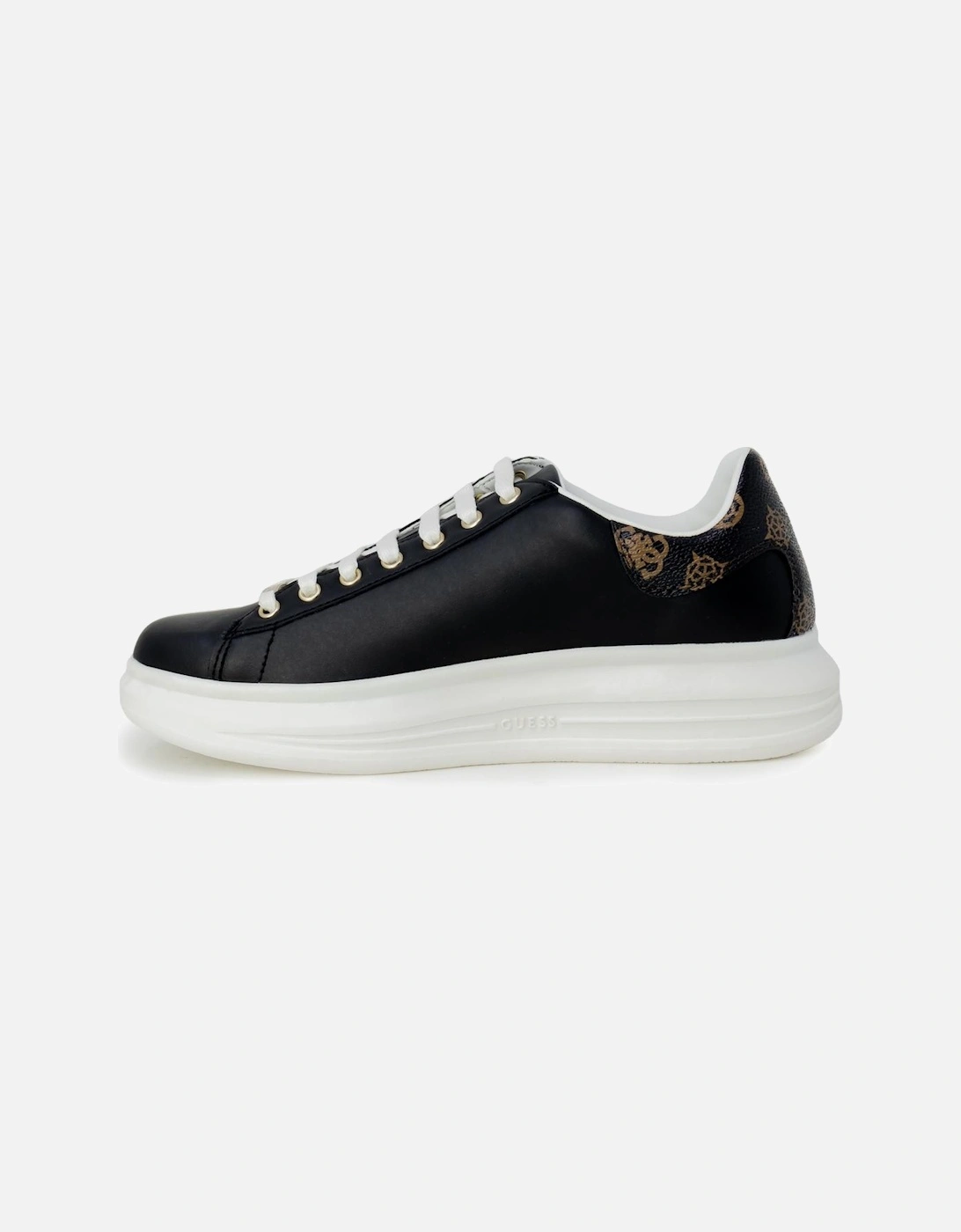 Leather Lace-Up Sneakers Women - Black