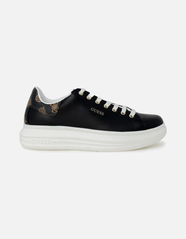 Leather Lace-Up Sneakers Women - Black