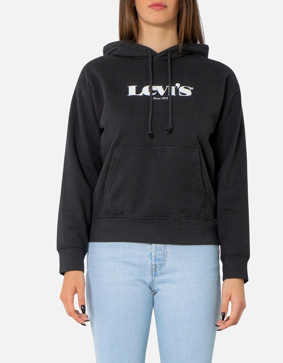 Relaxed Fit Graphic Hoodie Women - Black Sweatshirts, 3 of 2