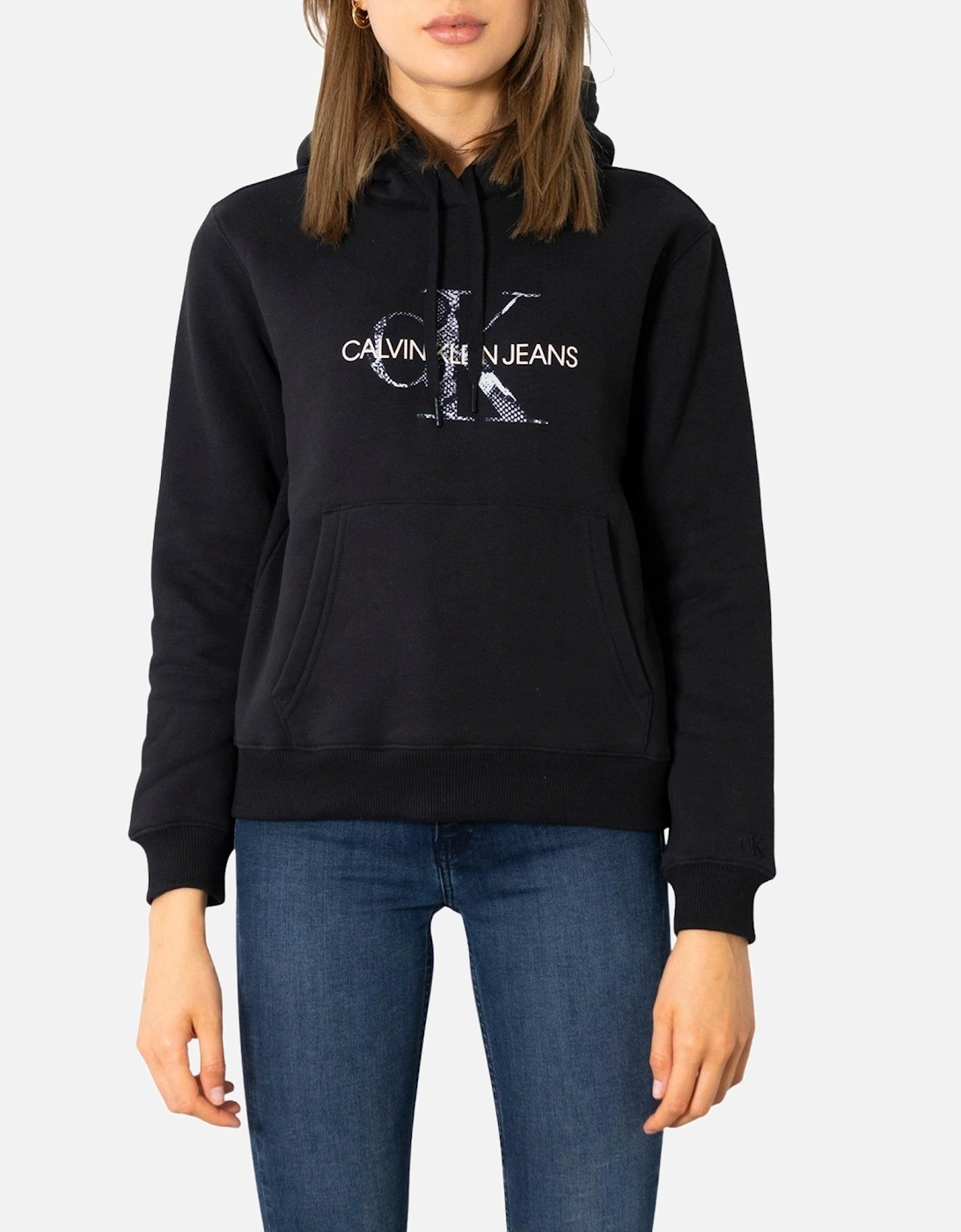 Relaxed Hoodie CKJ Logo Women - Black Sweatshirts, 3 of 2