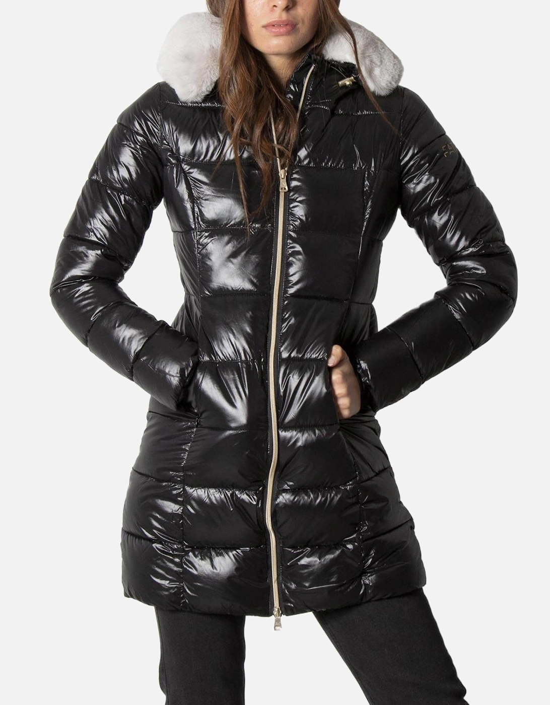 Hooded Plain Nylon Jacket with Zip Women - Black Jackets, 3 of 2