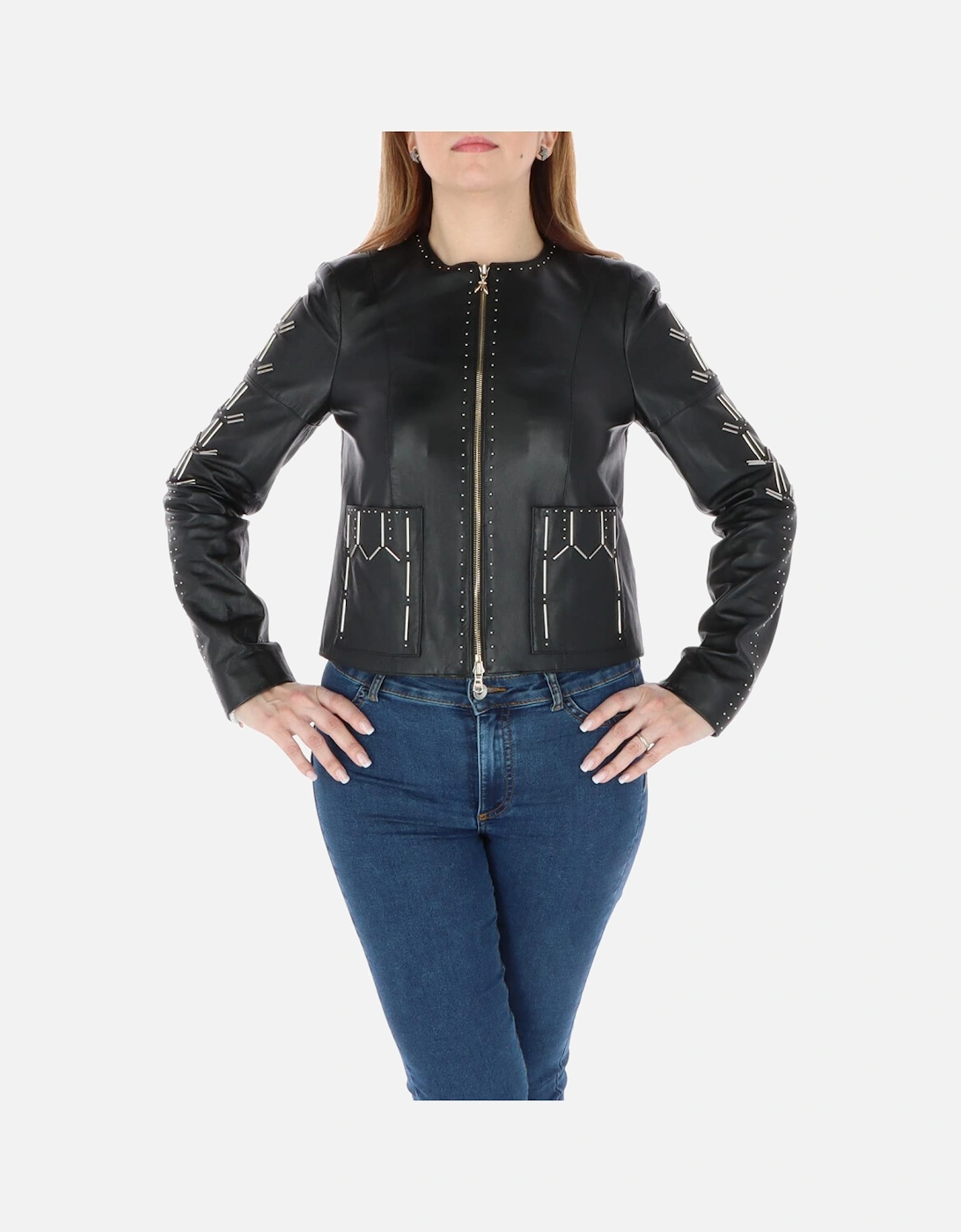 Leather Jacket Embellished Style Women - Black Blazers, 4 of 3