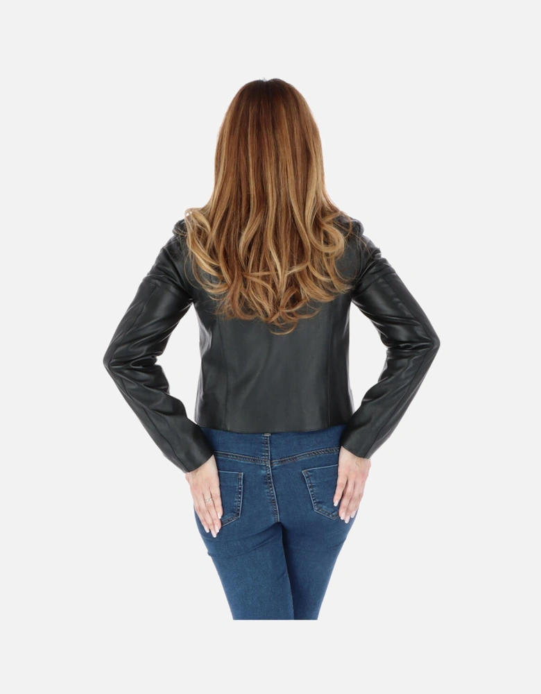 Leather Jacket Embellished Style Women - Black Blazers