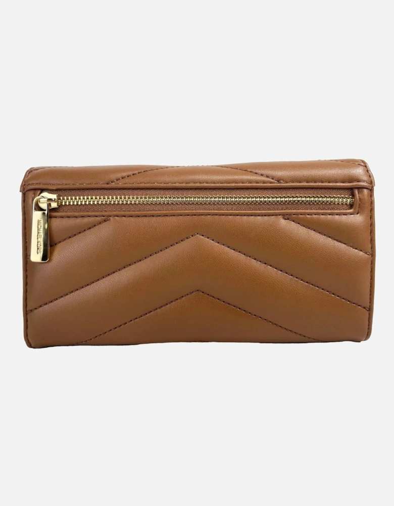Large Quilted Leather Trifold Wallet with Card Slots & ID Holder Women