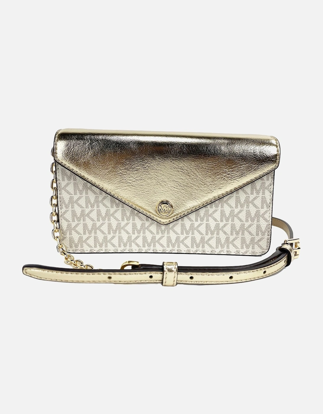 Signature PVC and Metallic Smooth Leather Flap Clutch Bag Women - Pale, 4 of 3