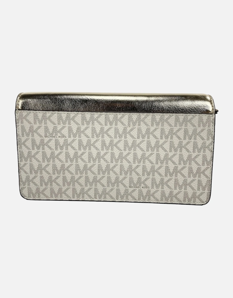 Signature PVC and Metallic Smooth Leather Flap Clutch Bag Women - Pale