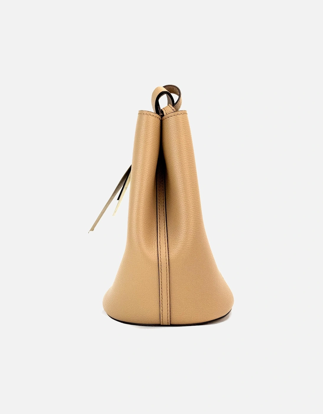 Small Bucket Crossbody Bag with Haymarket Check Lining Women - Camel.