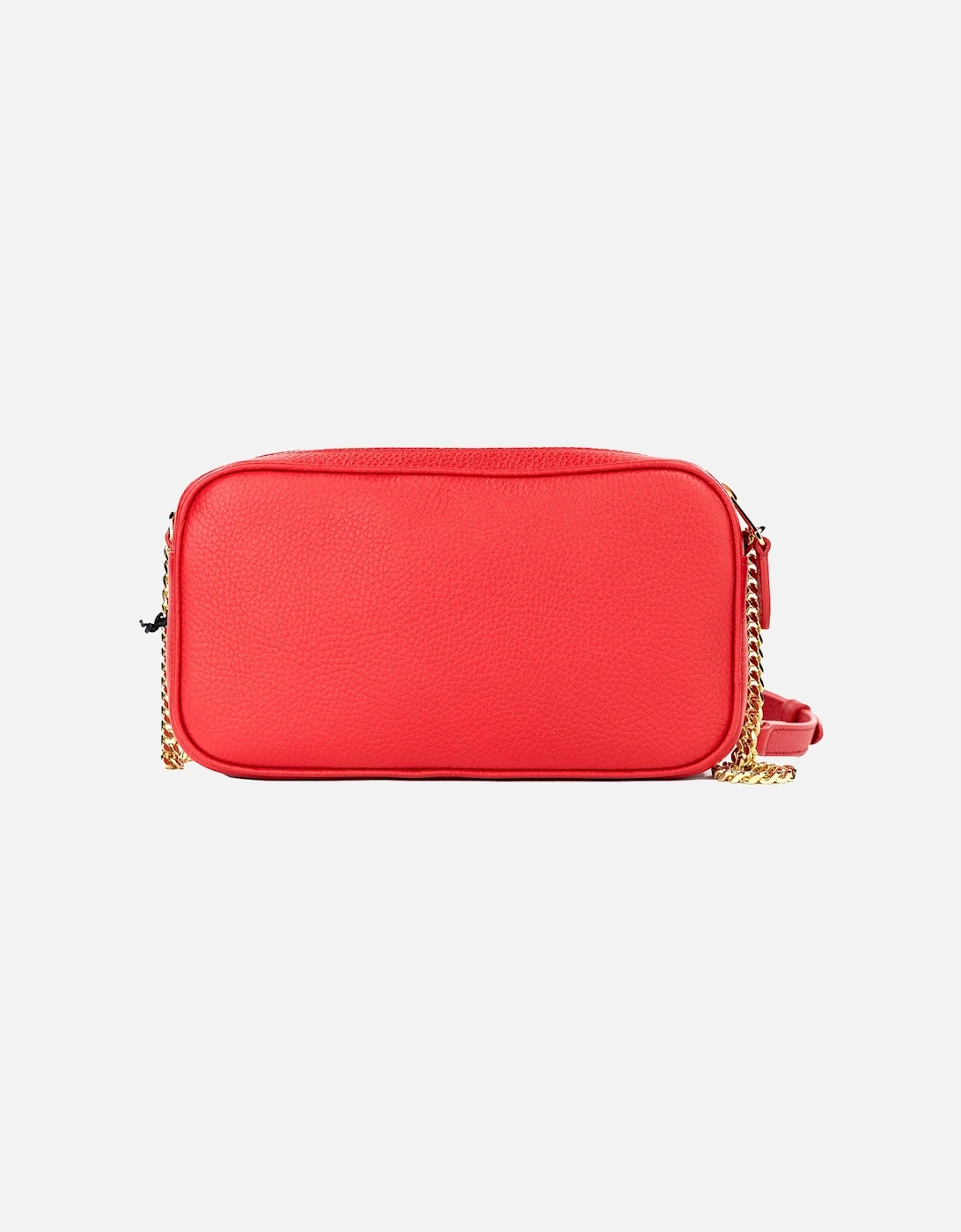 Red Pebbled Leather Camera Crossbody Bag Women - The Color Of The