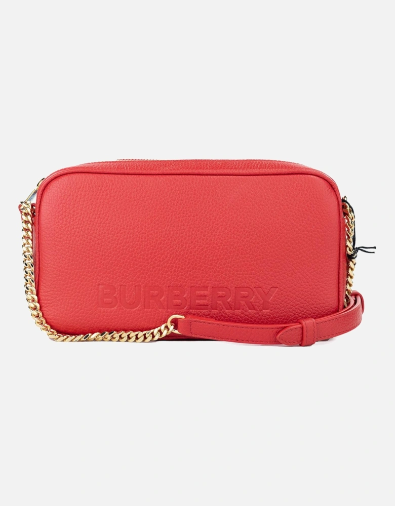 Red Pebbled Leather Camera Crossbody Bag Women - The Color Of The