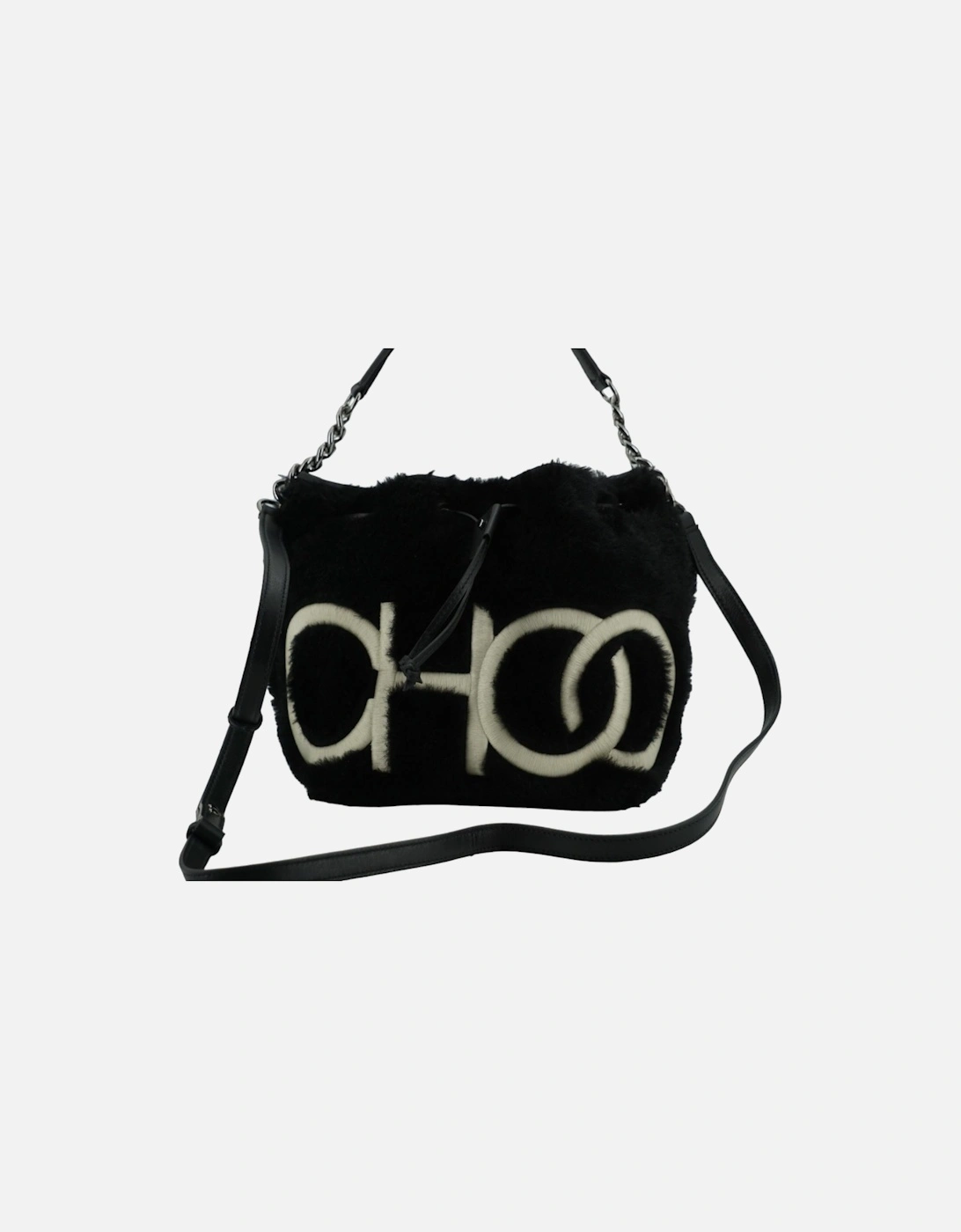 Leather and Fabric Top Handle Shoulder Bag with Chain Strap and Logo, 6 of 5