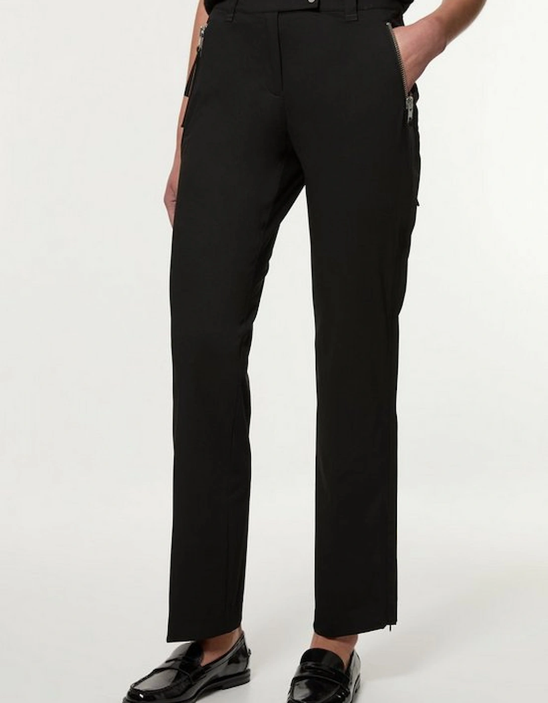 Tailored Viscose Zip Detail Trouser