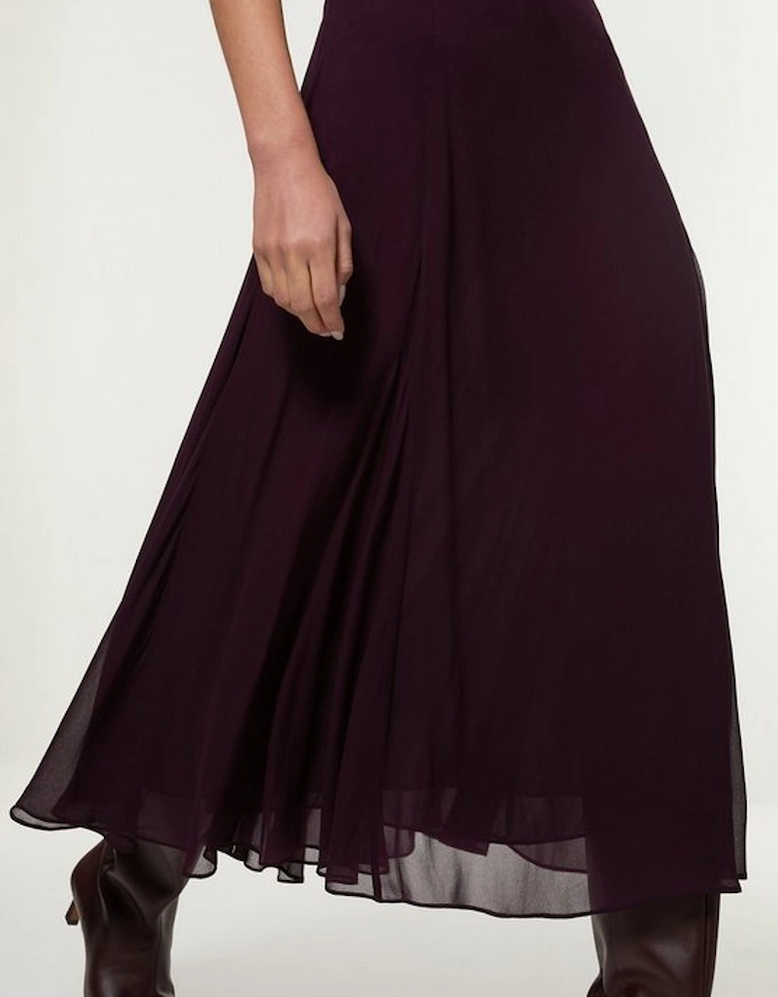 Tall Viscose Georgette Godet Detail Woven Maxi Skirt