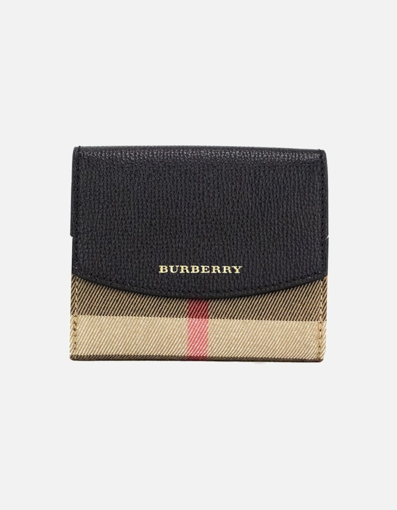 House Check Pouch Wallet with Snap Closure and Multiple Slots Women -