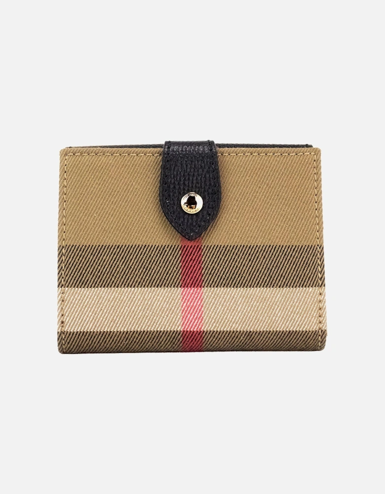 House Check Pouch Wallet with Snap Closure and Multiple Slots Women -