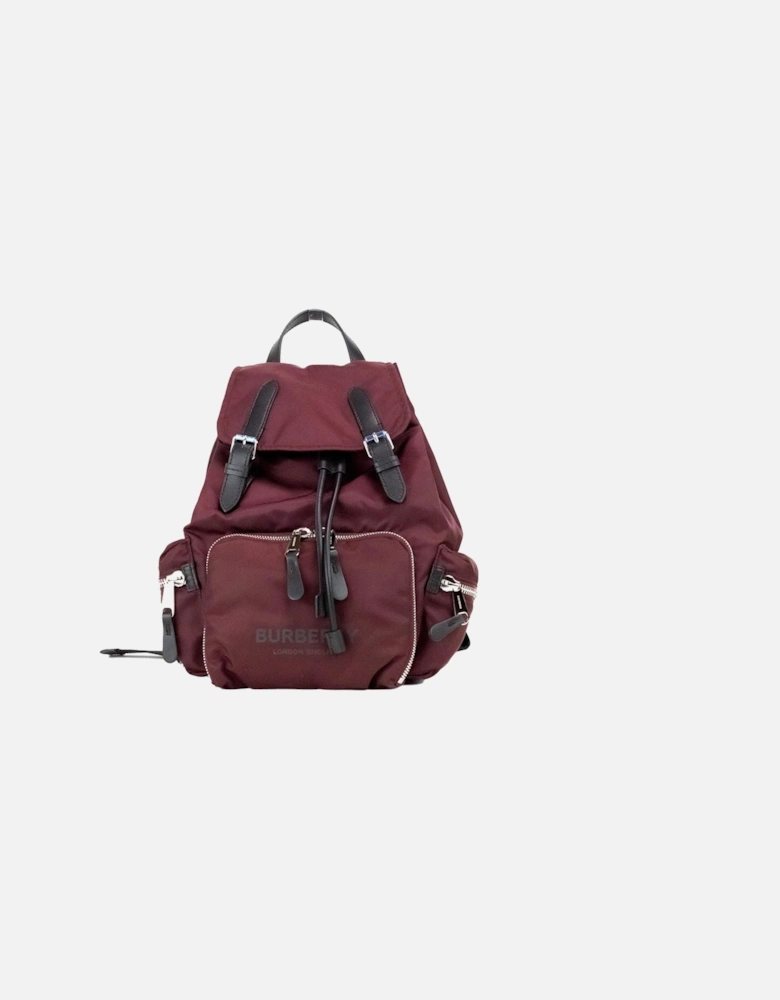 Nylon Drawstring Flap Rucksack Bag Women - Burgundy Color. Backpacks