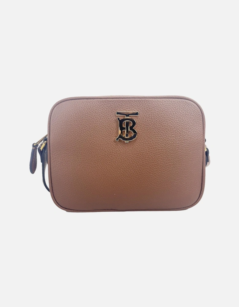 Small Camera Bag with TB Logo in Tan Leather Women - Tan Leather.