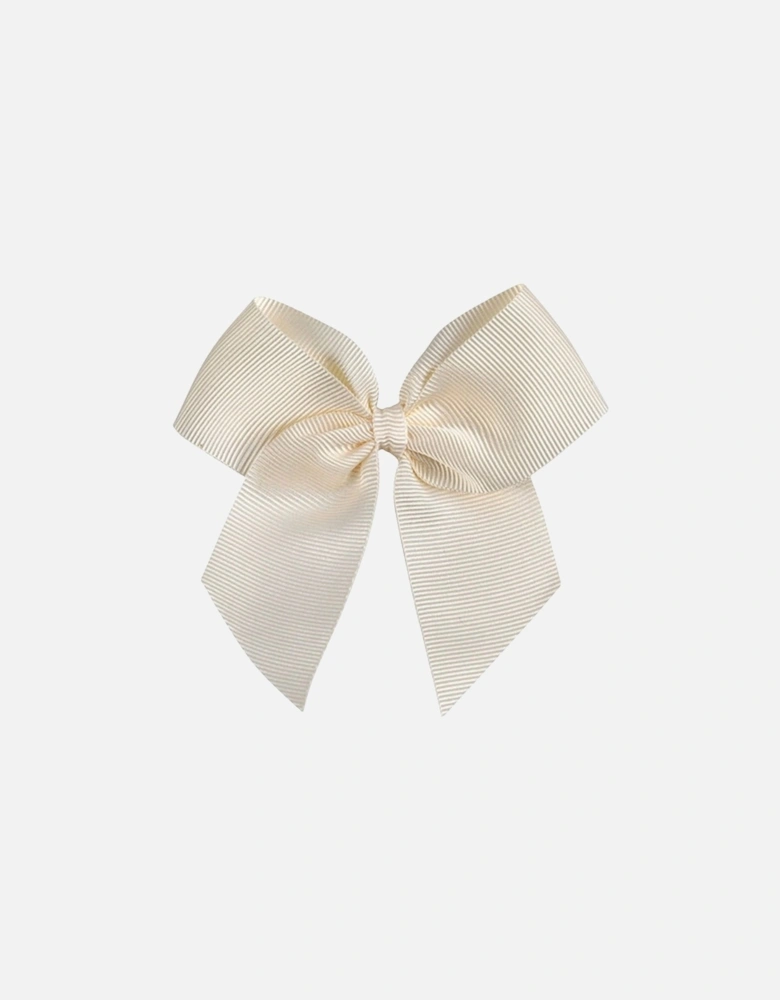 Cream Bow Clip