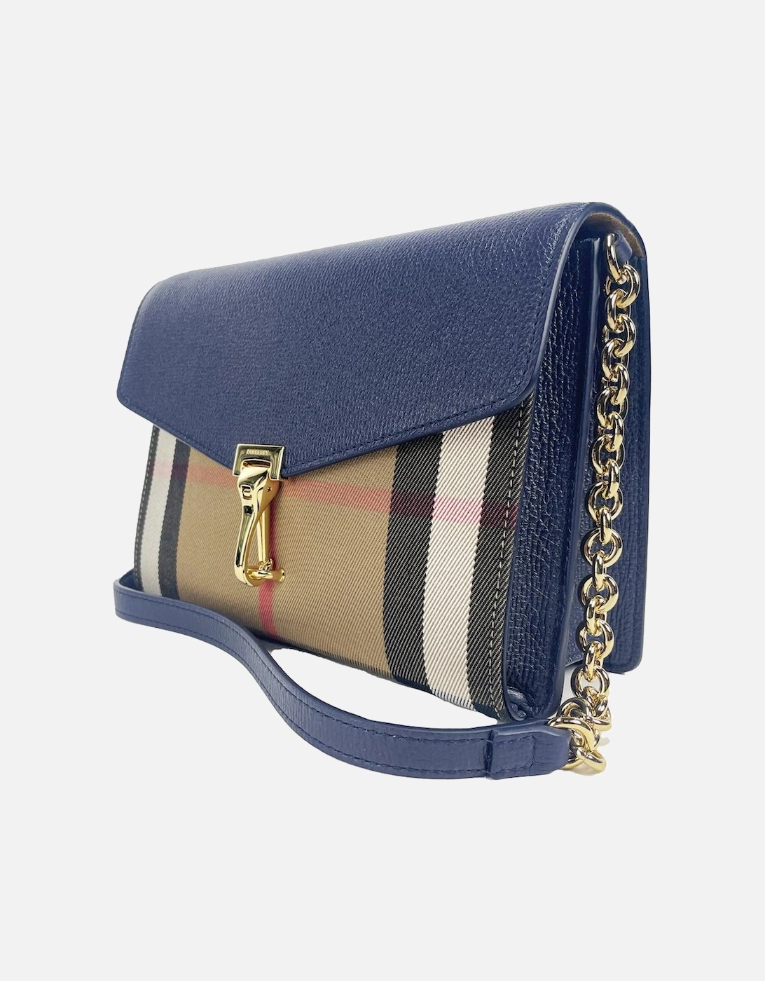 Canvas/Leather Check Print Bag with Gold Hardware Women - Regency