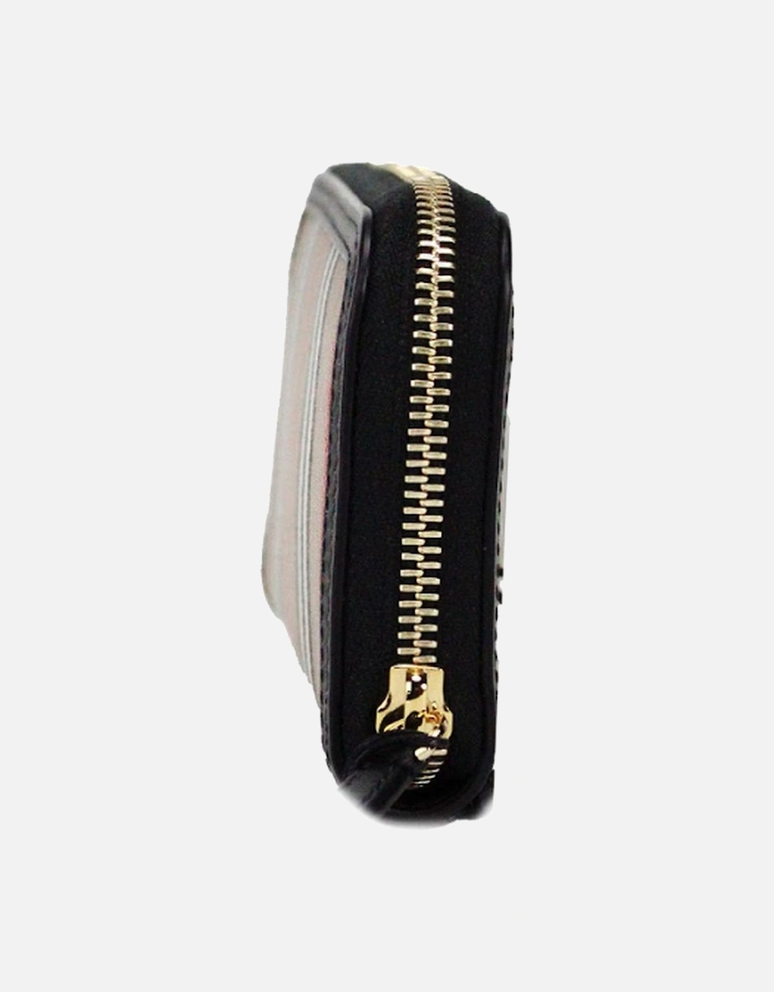 Black Icon Stripe Zip Around Continental Wallet Women - Black Icon
