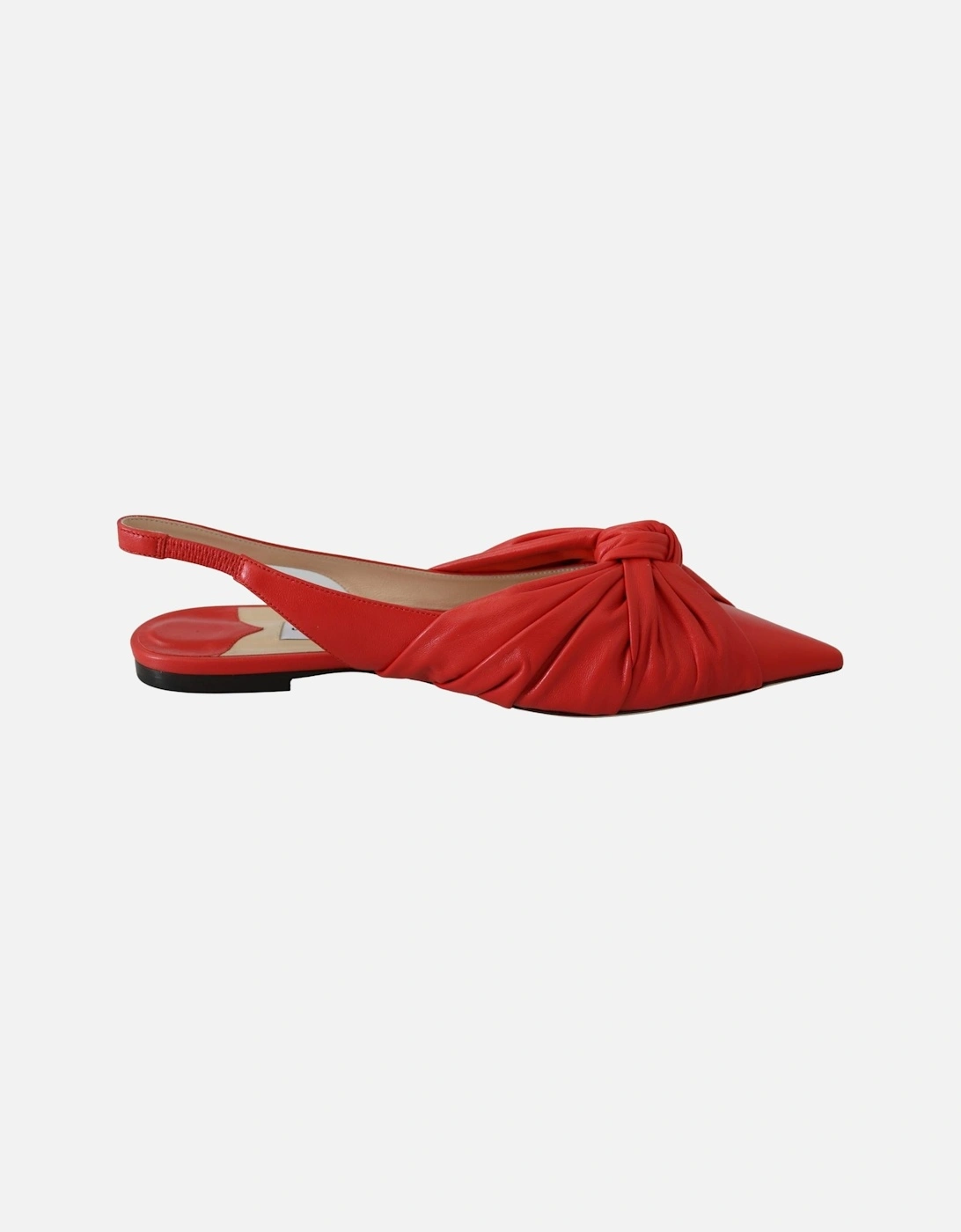 Knot Slingback Ballerinas Red Leather Slingbacks Women Flats, 7 of 6