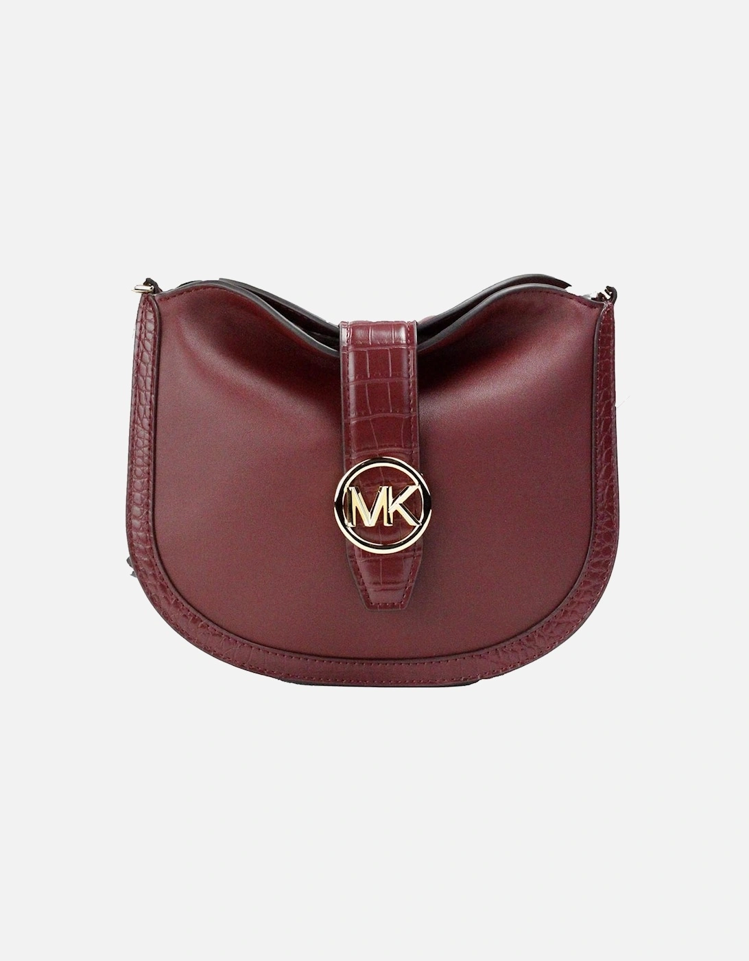 Foldover Leather Hobo Crossbody Bag Women - Dark Cherry., 4 of 3