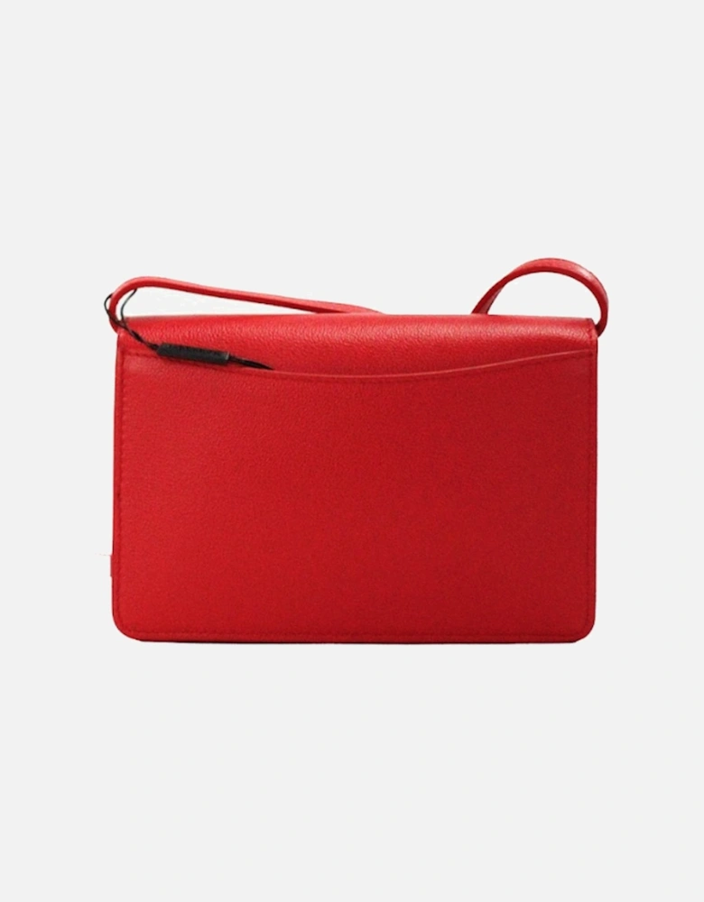 Smooth Leather Embossed Crossbody Bag with Multiple Pockets and