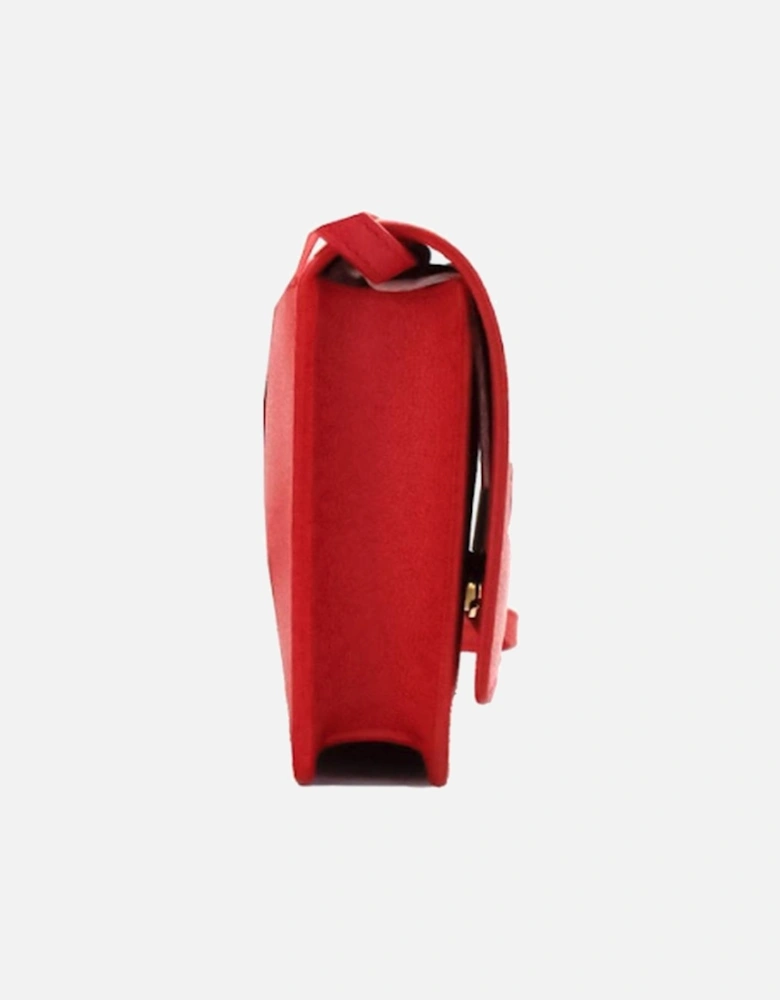 Smooth Leather Embossed Crossbody Bag with Multiple Pockets and
