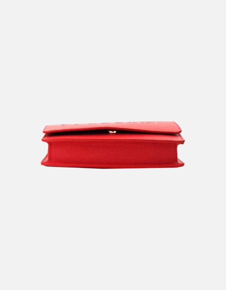 Smooth Leather Embossed Crossbody Bag with Multiple Pockets and