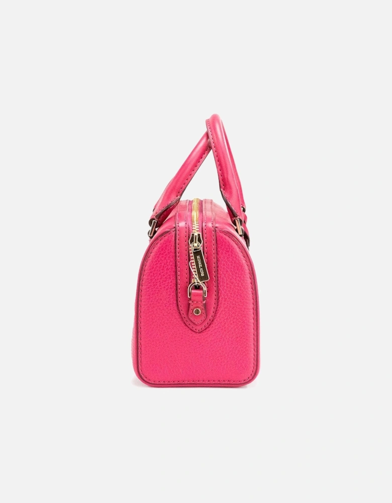 Pebbled Leather Duffle Crossbody Bag with Card Slots Women - Carmine