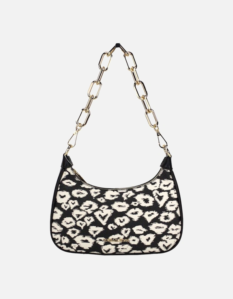 Heart Print Zip Pouchette Crossbody Bag Women - Heart Print - Red