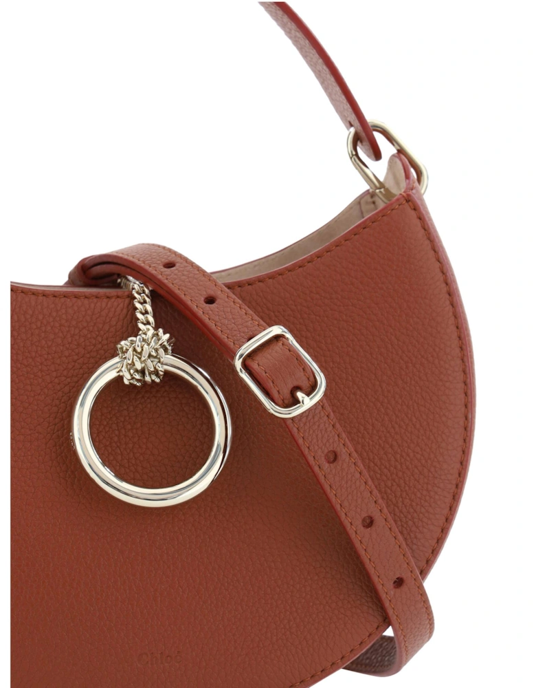 Mini Kiss Leather Shoulder Bag Women - Brown