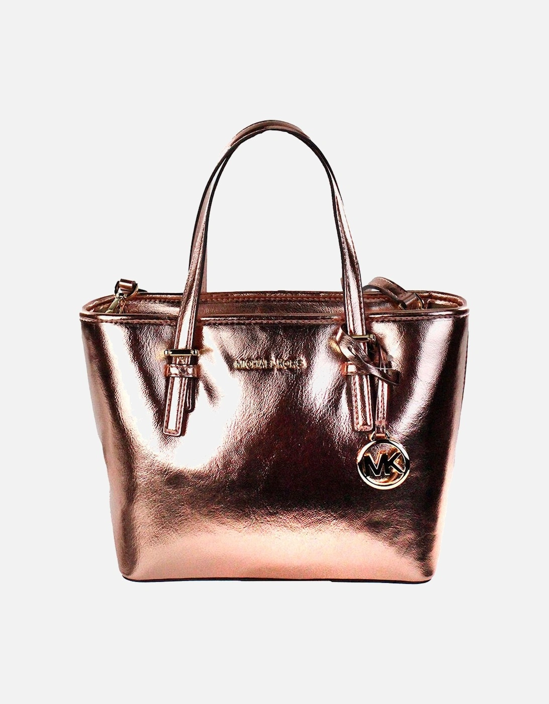 Metallic Leather Tote Bag with Multiple Pockets and Handles Women -, 4 of 3