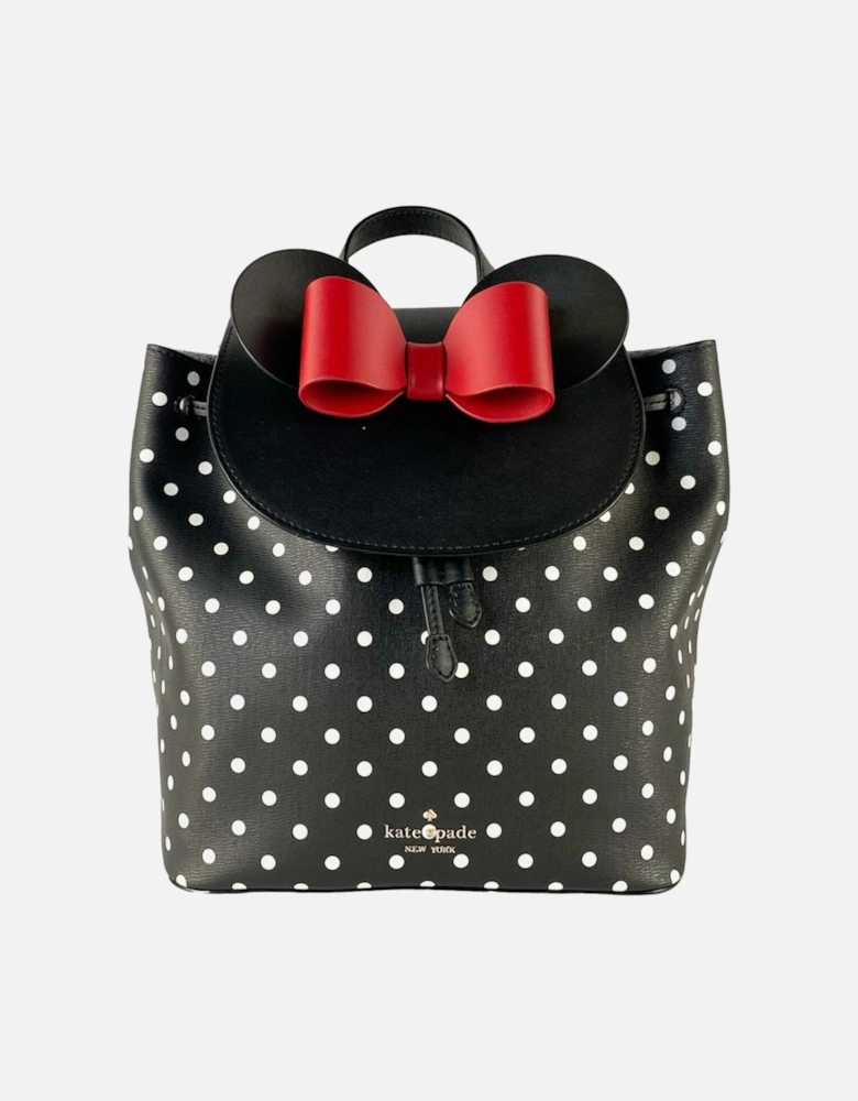 Minnie Mouse Leather Backpack with Signature Bow Design Women - Black