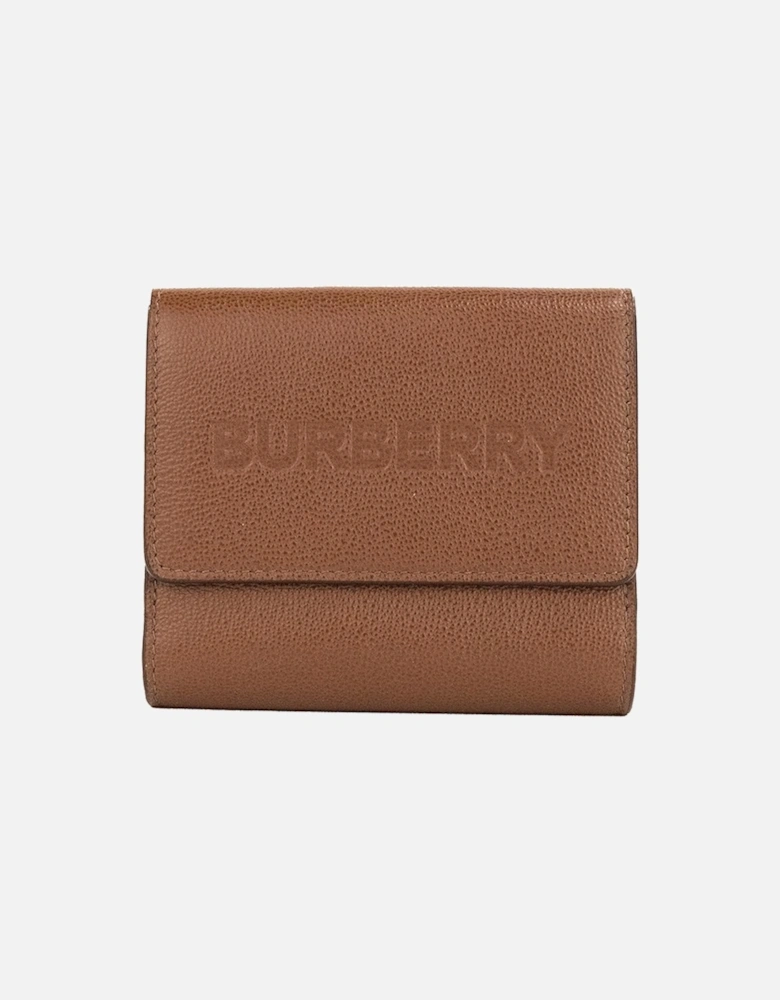 Grained Leather Small Coin Pouch Wallet Women - Tan