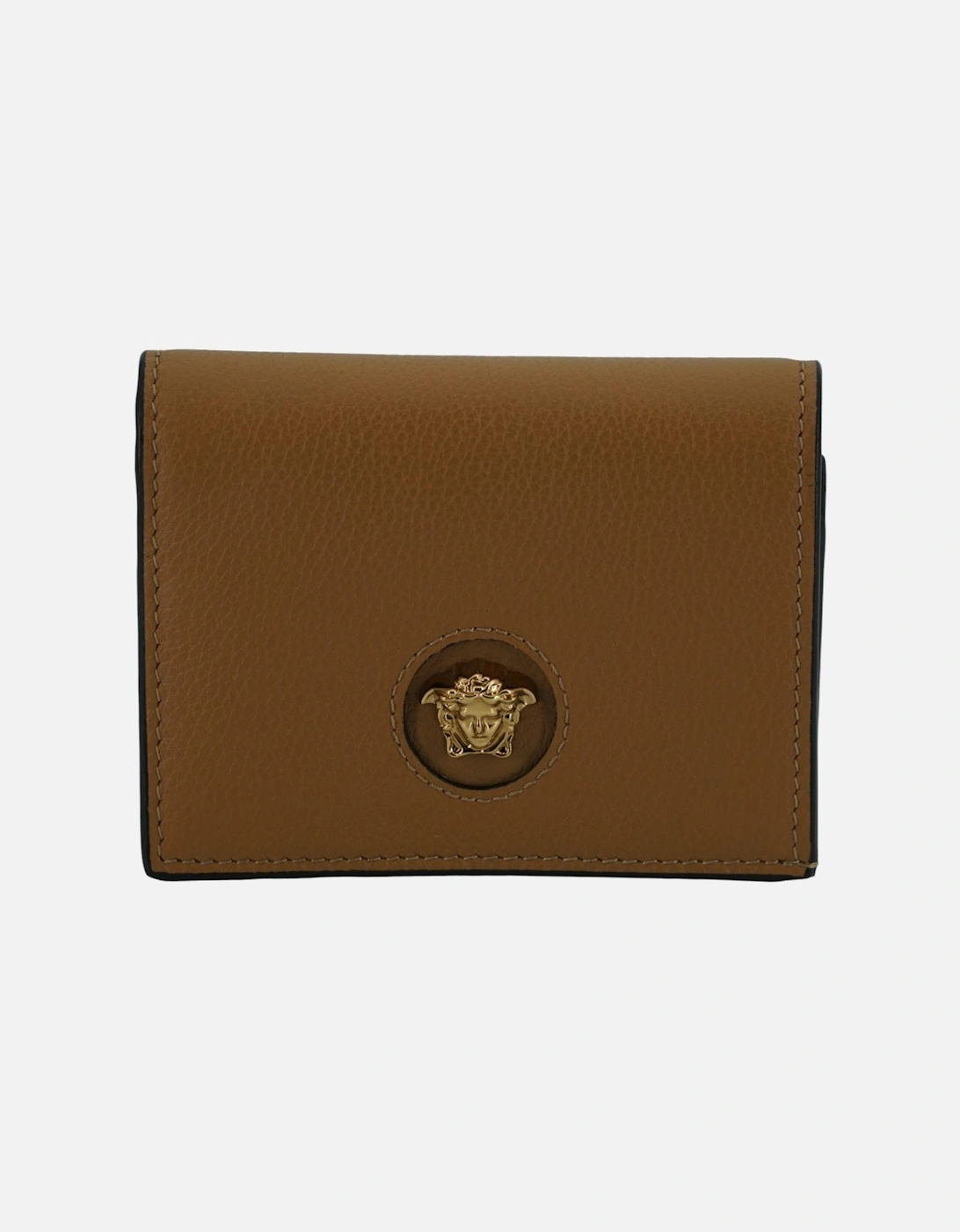Compact Calf Leather Wallet with Medusa Logo Detail Women - Brown, 7 of 6