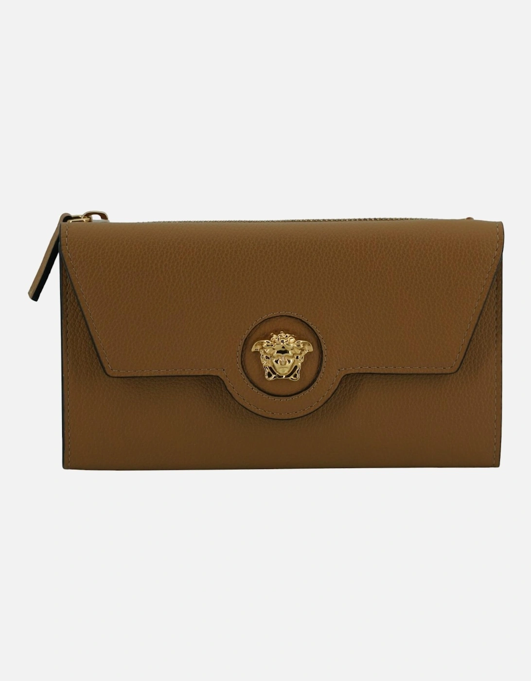 Medusa Head Logo Brown Calf Leather Wallet with Gold-Tone Hardware., 6 of 5