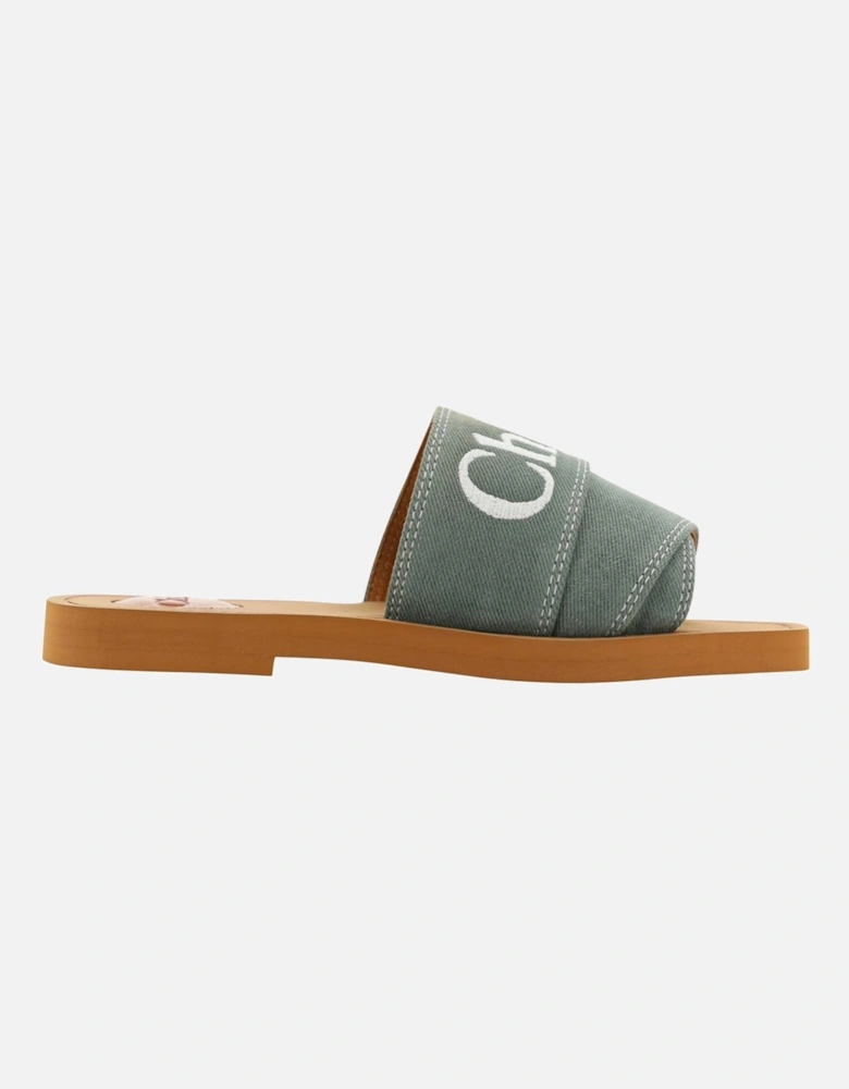 Woody Slides Casual Canvas Flat Sandal Women - Green